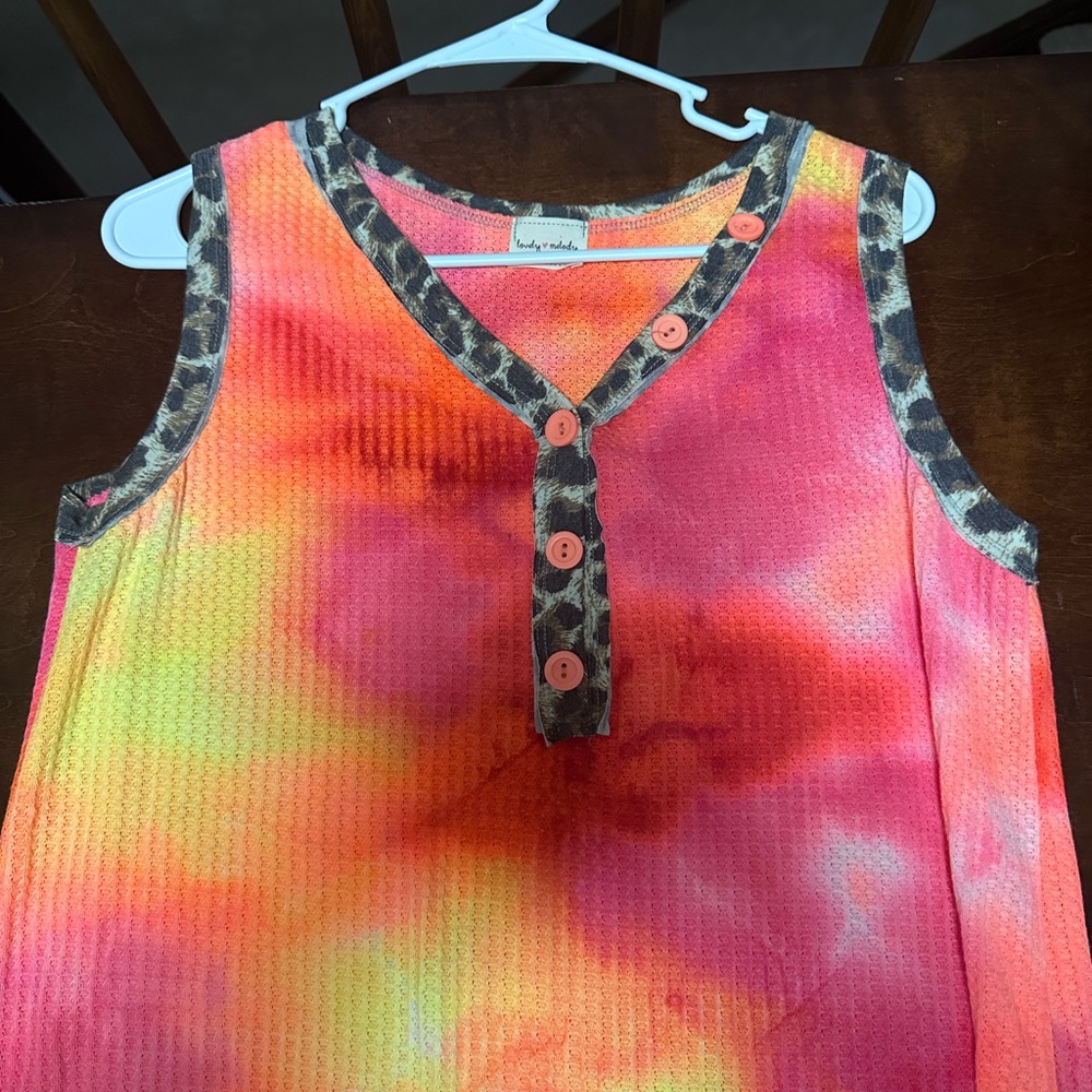 Lovely Melody Pink and Orange Tank Top